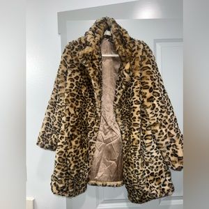 Cheetah faux fur coat great condition only worn twice